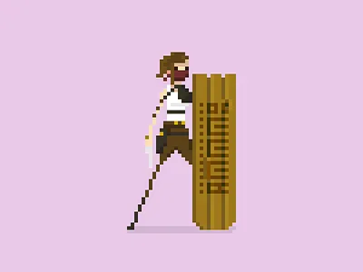 Cade Bandit bandit character design game design gun pixel art shield