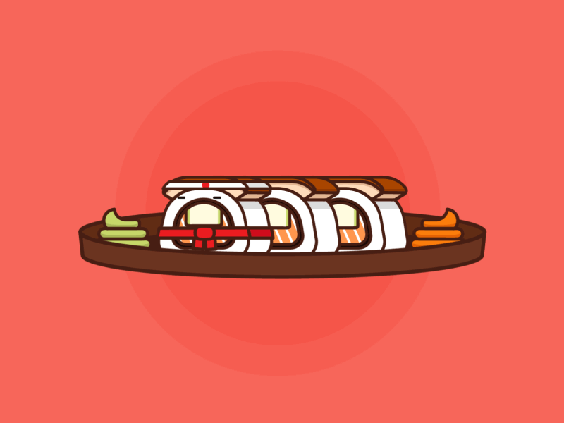 F•R•I•E•N•D•S Challenge GIF #18 2d animation design flat friends gif illustration japanese ninja sushi vector