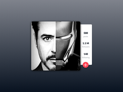 #093 - User Profile 100 ui design challenge daily ui iron man robert downey jr. ui user profile ux uxui design