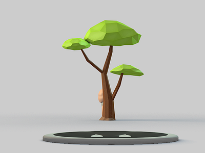 Young Musashimaru 3d action c4d character hide ilustration shy sumo tree