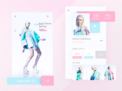 Model resources app color fashion green model pink ui