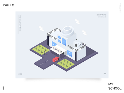 Colleges and universities 2.5d ui 插画