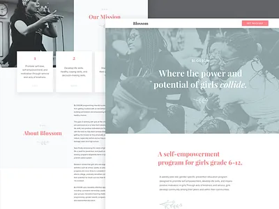 Blossom Homepage blossom design landing page non profit ui ux web