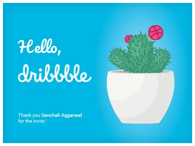 Hello Dribble cactus debut dribble hello shot ui ux