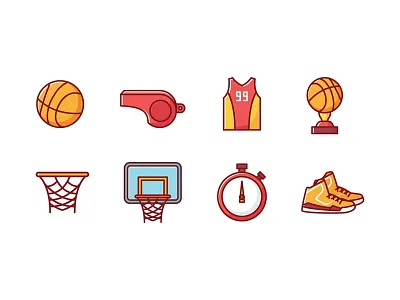 Basketball basket basketball champion championship icons shoes trophy whistle winner