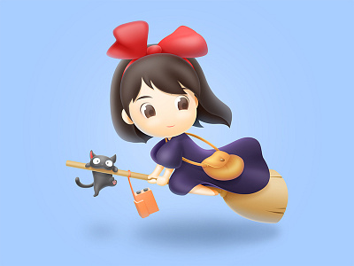 Kiki cartoon illustration ui