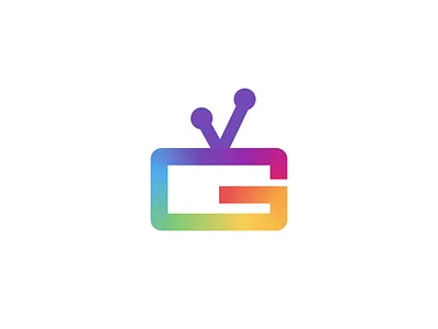 G TV - Logo icon iptv letter g logo screen television tv