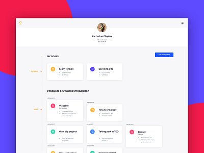 Personal development timeline clean development timeline ui ux