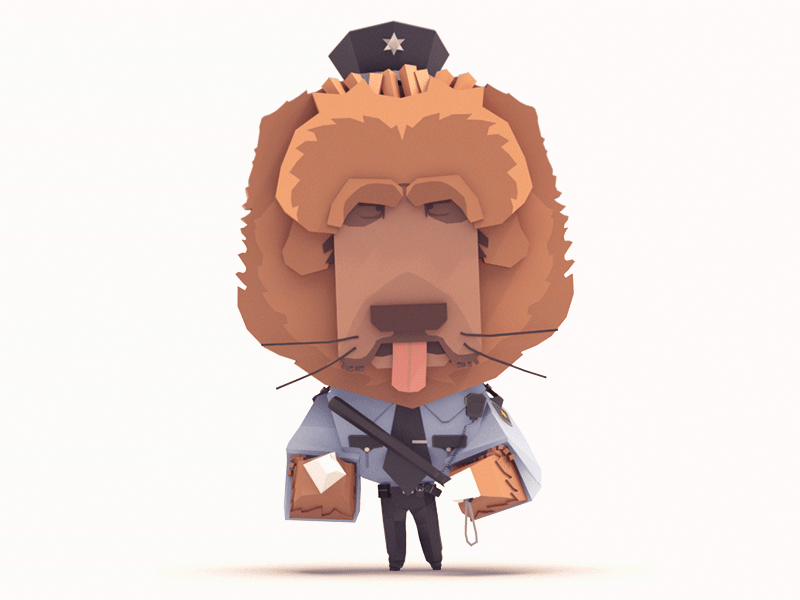 Zodiac Cop 3d dog lowpoly motion motion graphic zodiac