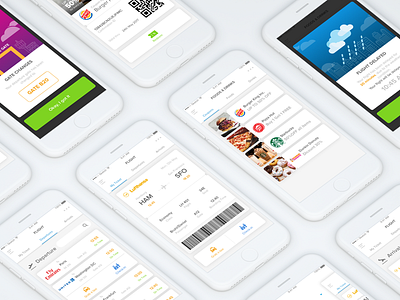 Airport App Concept airport app flat flight ios iphone simple ticket