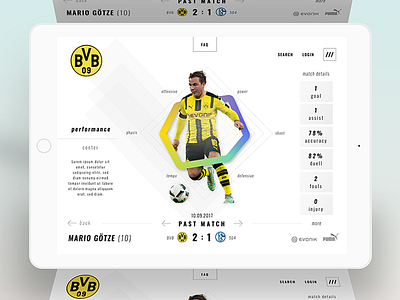 BVB Tablet (Statistics) design interface responsive tablet ui ux webdesign