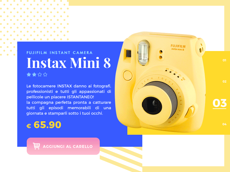 Fujifilm Instant Camera camera cart ecommerce insta interface layout product shop ui ui design ux