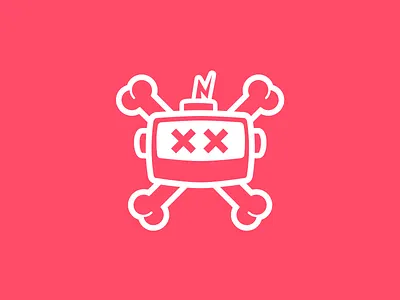 Dead Robot badge branding dead emblem icon illustration linework logo machine robot symbol vector