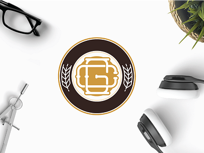 Beer Barrel GC alcohol barrel beer cool drink gc letters logo vintage wheat