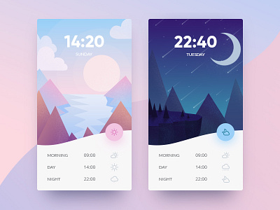 Weather App app application dashboard illustration material mountain ui vector weather