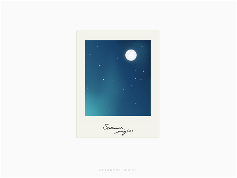 Summer nights after effects animation illustration moon night picture polaroid stars summer summer nights