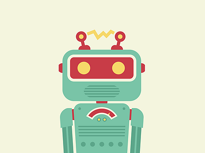 Mr Roboto flat illustration robot