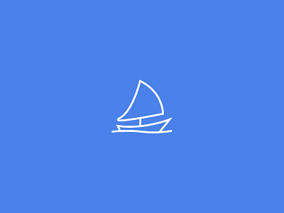 Sailboat Icon blue boat icon iconography illustration line minimal sail simple white