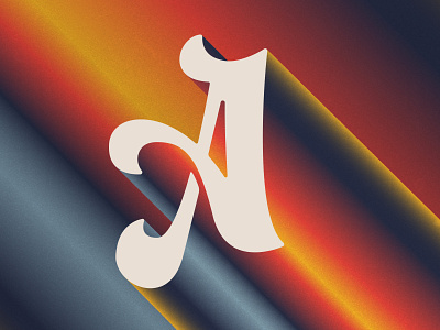 A a gradient lettering retro vintage