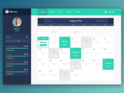 Calendar calendar dashboard grid interface ui ux visualization web