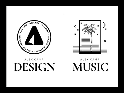 Splash page for my two websites black design landing page music night palm tree splash white