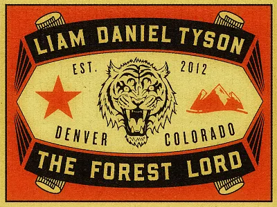 Liam's Card matchbox retro tiger