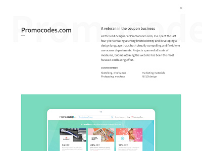 Portfolio site: details page for one of my projects alex camp design portfolio portfolio site promo codes whitespace