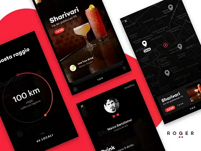 Free drink App butler card design gradient graphic interface mobile ui ux