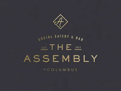 The Assembly badges bar branding columbus eatery logos ohio restaurant social workspace