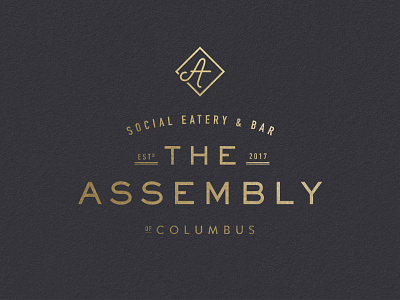 The Assembly badges bar branding columbus eatery logos ohio restaurant social workspace