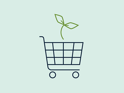 Shopping Cart Icon custom ecommerce icon illustration illustrator plant shopping cart vector web design website design