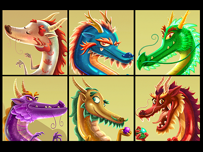 Dragons Wealth Character face paintings art casino character dragons drawing illustration paint photoshop wealth