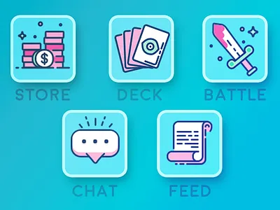 Card Battler Icons battler card cartoons game icon icons illustrations mobile