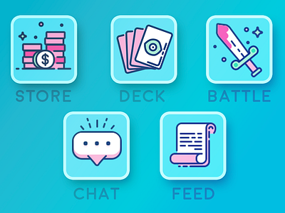 Card Battler Icons battler card cartoons game icon icons illustrations mobile