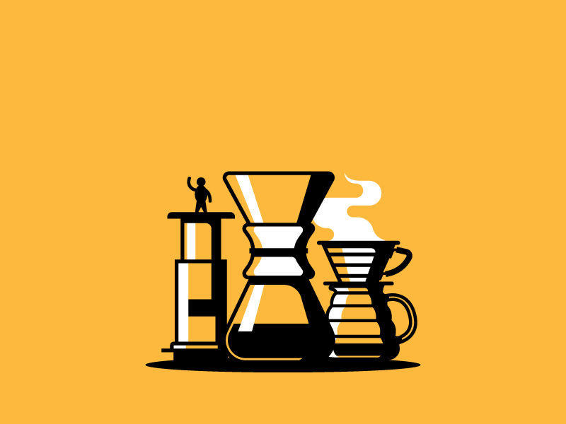 Coffee Onboarding aeropress chemex coffee illustration kalita little people onboarding