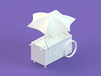 Hot Dog Stand 3d 3d modeling cinema4d hot dog modeling