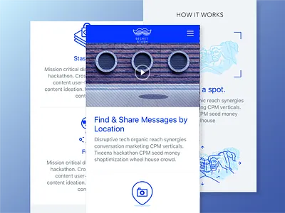 Secret Stash | Mobile Website app clean flat iphone layout minimal mobile timeline ui ux web website