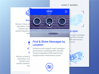 Secret Stash | Mobile Website app clean flat iphone layout minimal mobile timeline ui ux web website