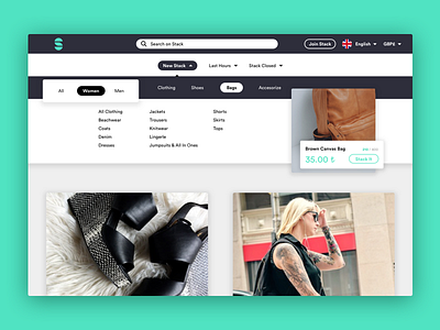 Navigation ecommerce menu navigation shop site website