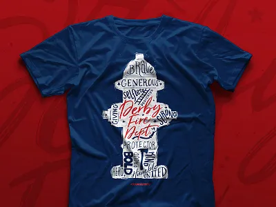 Derby Fire Department T-Shirt custom type fire department fire hydrant fireman hand type texture vintage