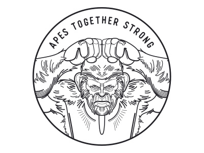 Apes Together Strong apes together strong ceasar cult classic icon illustration movies planet of the apes vector war for the planet of the apes weta workshop