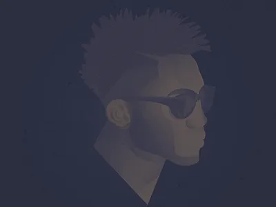 Portrait Study face illustration low key minimalist monochrome portrait process style vector