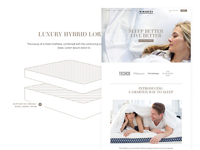 Winkbeds Website - look and feel #1 color design hierarchy typography ui