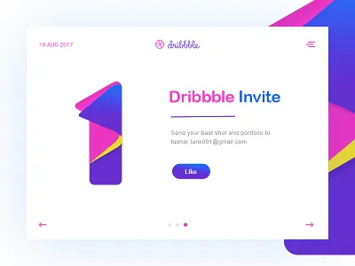 1 Dribbble Invite Giveaway 1 debut draft dribbble giveaway invitation invite invites one shot tushit