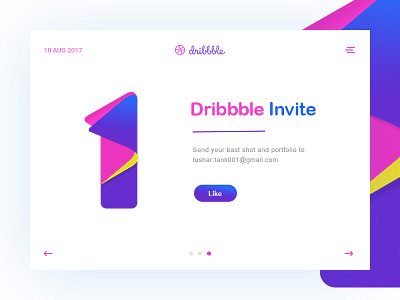 1 Dribbble Invite Giveaway 1 debut draft dribbble giveaway invitation invite invites one shot tushit