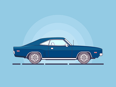 Dodge Challenger 1970 automobile car challenger dodge flat illustration shine simple small sports vector vehicle