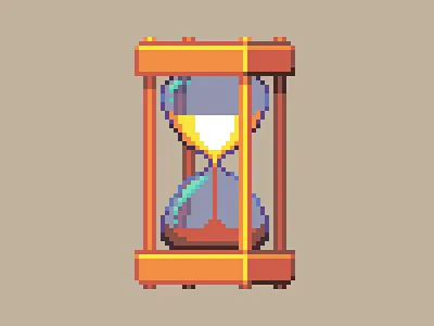 Hourglass 16 bit 8 bit icon illustration pixel art