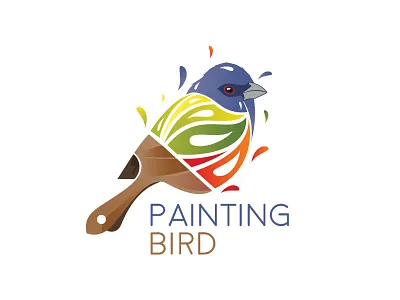 Painting Bird beautiful bird bird creative bird logo design paint paintbrush painting