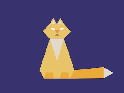 Geo Leo cat geometric illustrator poly