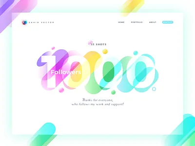 1000 Followers 1000 color dribbble followers gradient landing page template theme website